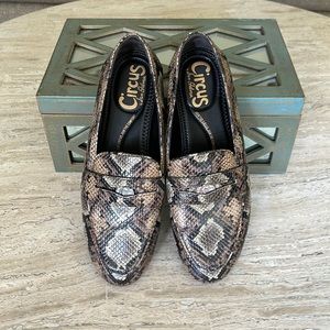Circus by Sam Edelman Faux Snakeskin Leather Loafers Size 6.5